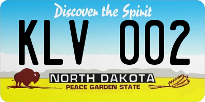 ND license plate KLV002