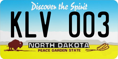 ND license plate KLV003