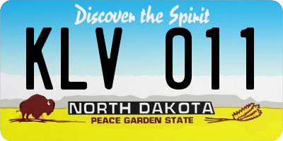 ND license plate KLV011