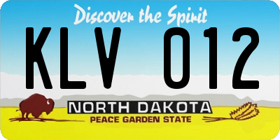 ND license plate KLV012
