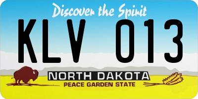 ND license plate KLV013