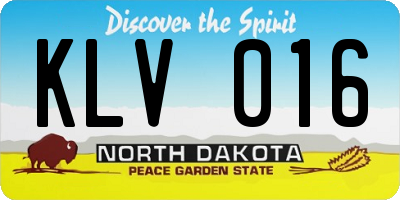 ND license plate KLV016