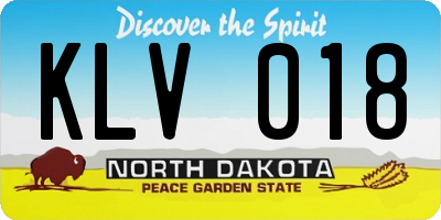 ND license plate KLV018