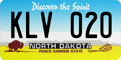 ND license plate KLV020