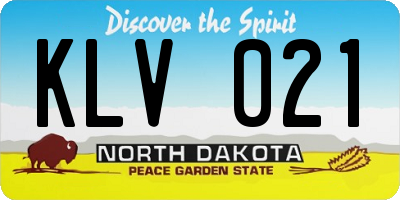 ND license plate KLV021