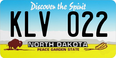 ND license plate KLV022