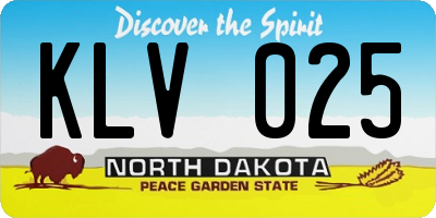 ND license plate KLV025