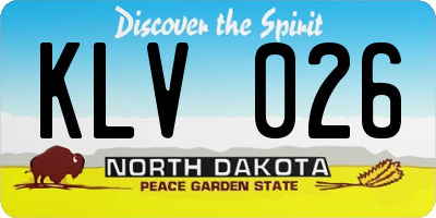 ND license plate KLV026