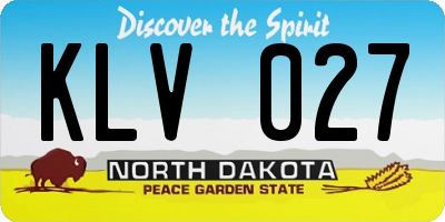 ND license plate KLV027