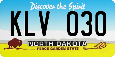 ND license plate KLV030