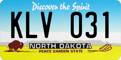 ND license plate KLV031