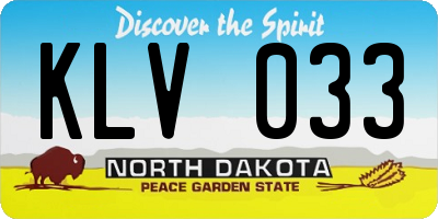 ND license plate KLV033