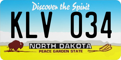 ND license plate KLV034