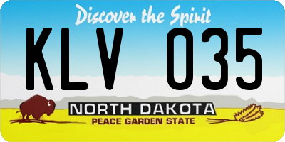 ND license plate KLV035