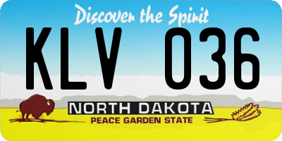 ND license plate KLV036