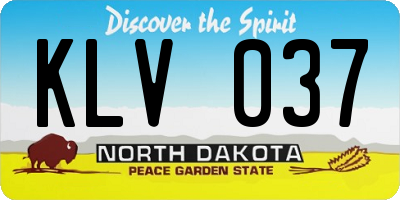 ND license plate KLV037