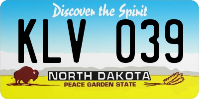 ND license plate KLV039