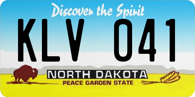 ND license plate KLV041