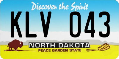ND license plate KLV043