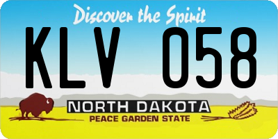 ND license plate KLV058