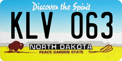 ND license plate KLV063