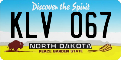 ND license plate KLV067