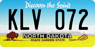 ND license plate KLV072