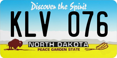 ND license plate KLV076