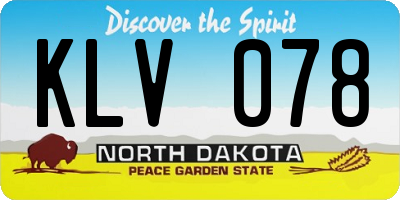 ND license plate KLV078