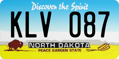 ND license plate KLV087