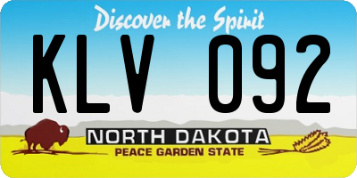 ND license plate KLV092