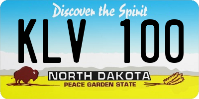 ND license plate KLV100