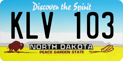 ND license plate KLV103