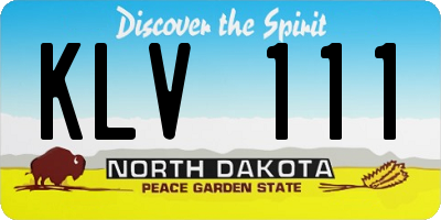 ND license plate KLV111