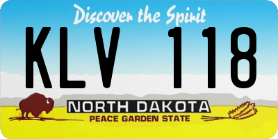 ND license plate KLV118