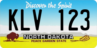 ND license plate KLV123