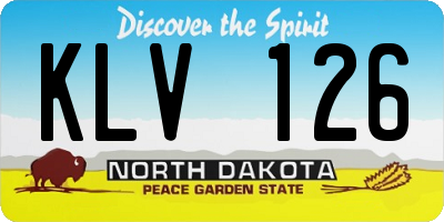 ND license plate KLV126