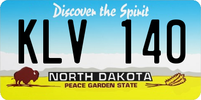 ND license plate KLV140
