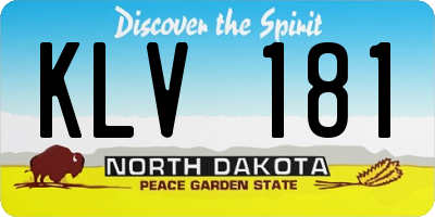 ND license plate KLV181