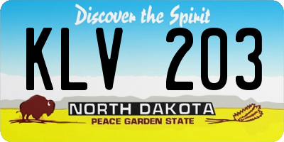 ND license plate KLV203