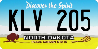 ND license plate KLV205