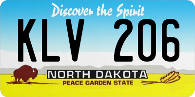 ND license plate KLV206