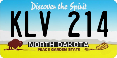 ND license plate KLV214