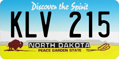 ND license plate KLV215