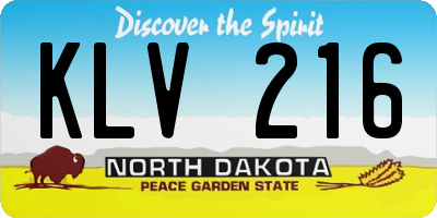ND license plate KLV216