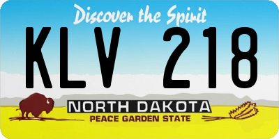 ND license plate KLV218