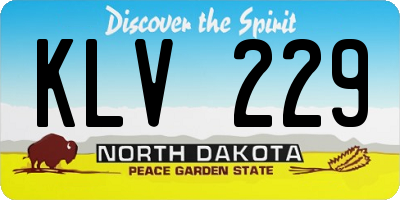 ND license plate KLV229