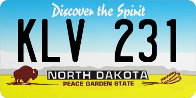 ND license plate KLV231