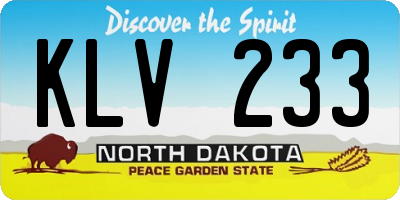 ND license plate KLV233