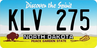 ND license plate KLV275